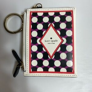 Kate Spade Lucky Draw Key Chain Card & Coin Wallet 5 of Spades